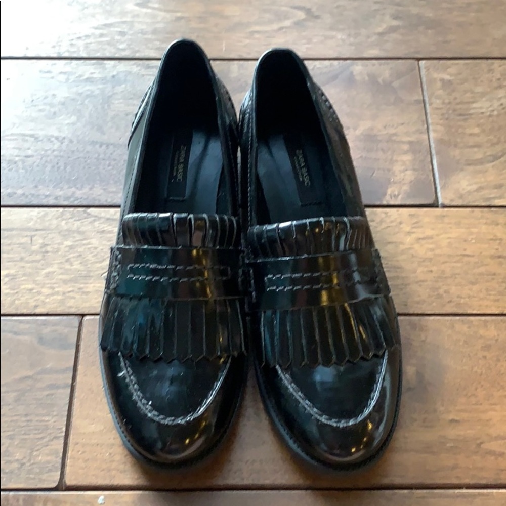 Zara Patent Black Women's Loafers